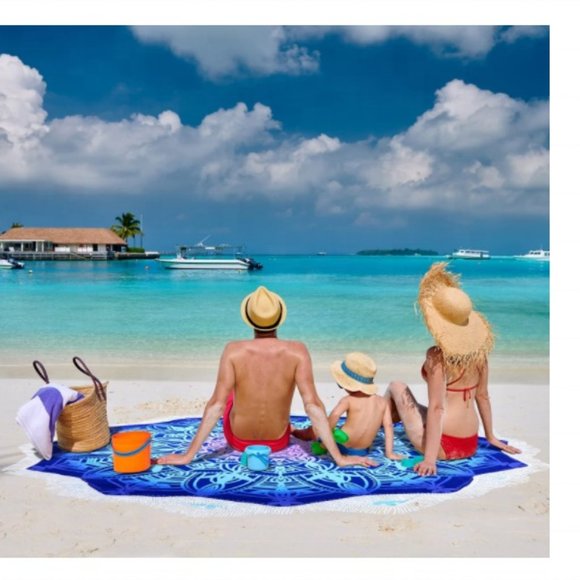 High Quality Round Bohemian Blanket Hippie Indian Throw Blanket Beach Tapestry - Picture 9 of 10